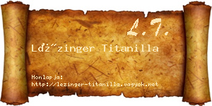 Lézinger Titanilla névjegykártya
